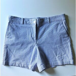 Loft blue seersucker shorts